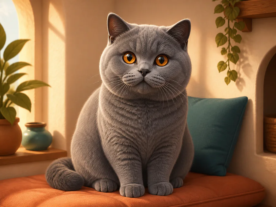 Brit rövidszőrű macska rajzfilmes portréja
