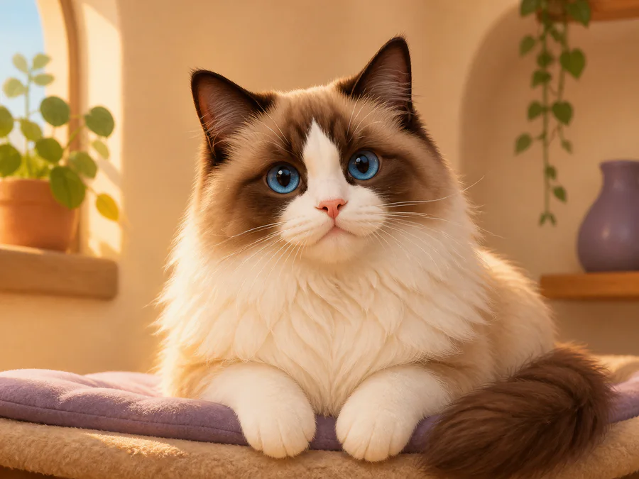 Ragdoll macska rajzfilmes portréja